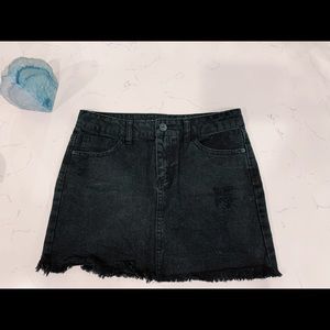 Black denim skirt